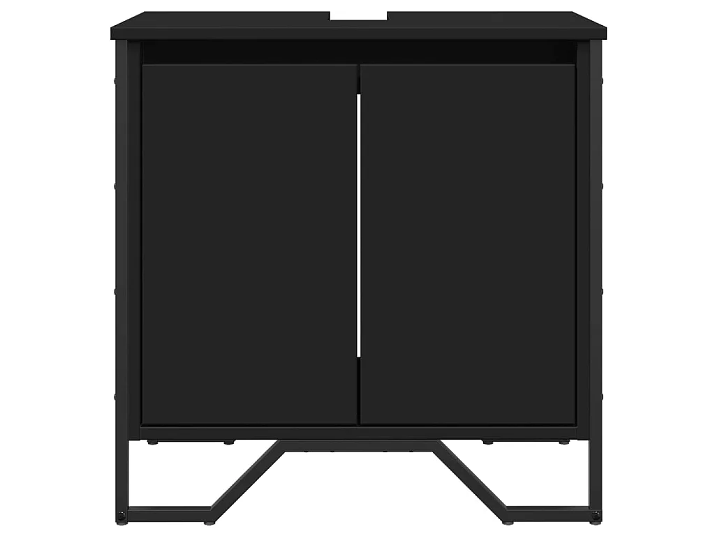 Armoire lavabo de salle de bain noir 60x35x60 cm