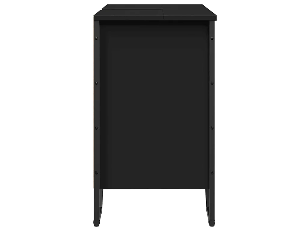 Armoire lavabo de salle de bain noir 60x35x60 cm
