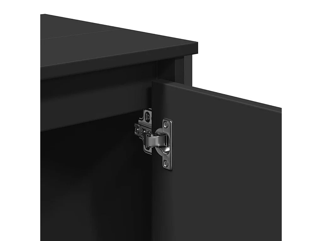 Armoire lavabo de salle de bain noir 60x35x60 cm