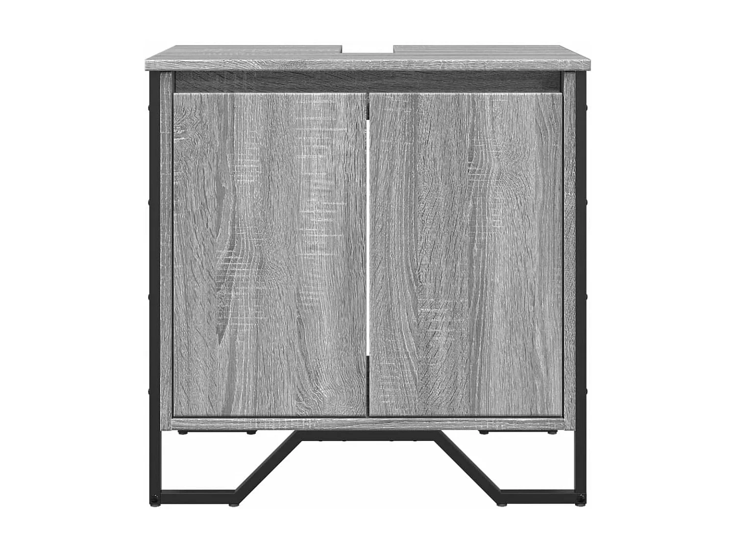 Armoire lavabo de salle de bain sonoma gris 60x35x60 cm