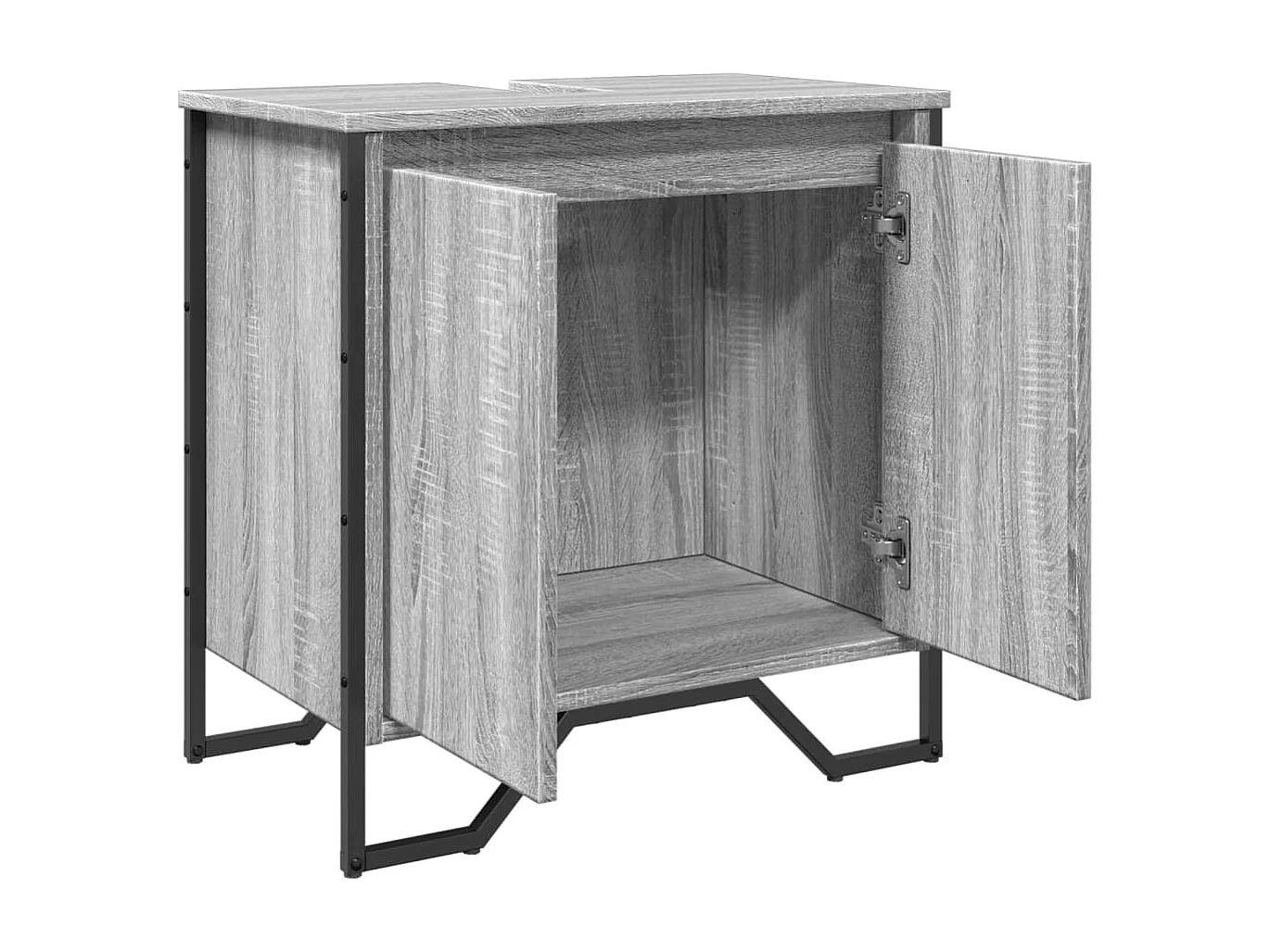 Armoire lavabo de salle de bain sonoma gris 60x35x60 cm