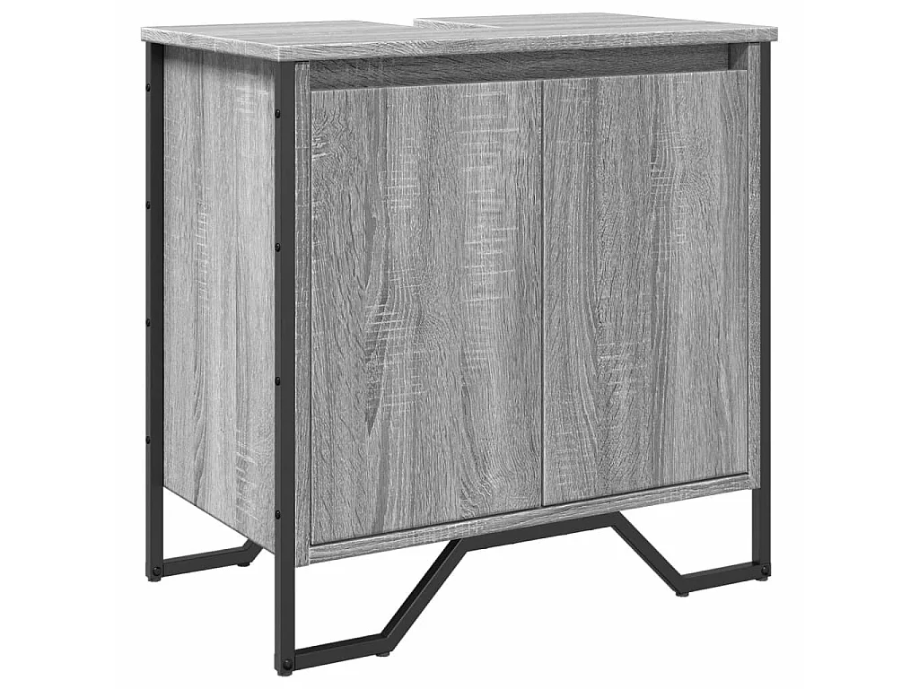 Armoire lavabo de salle de bain sonoma gris 60x35x60 cm