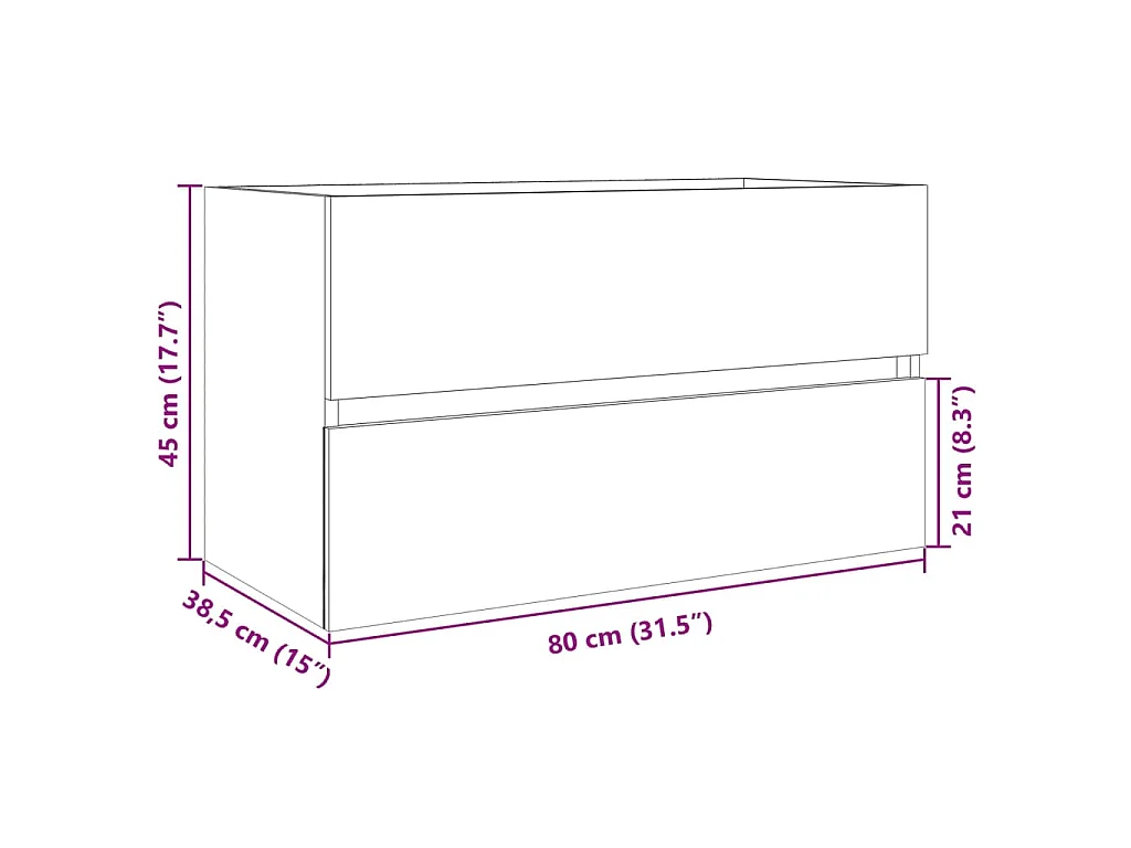 Armario lavabo madera de ingeniería roble Sonoma 80x38,5x45 cm