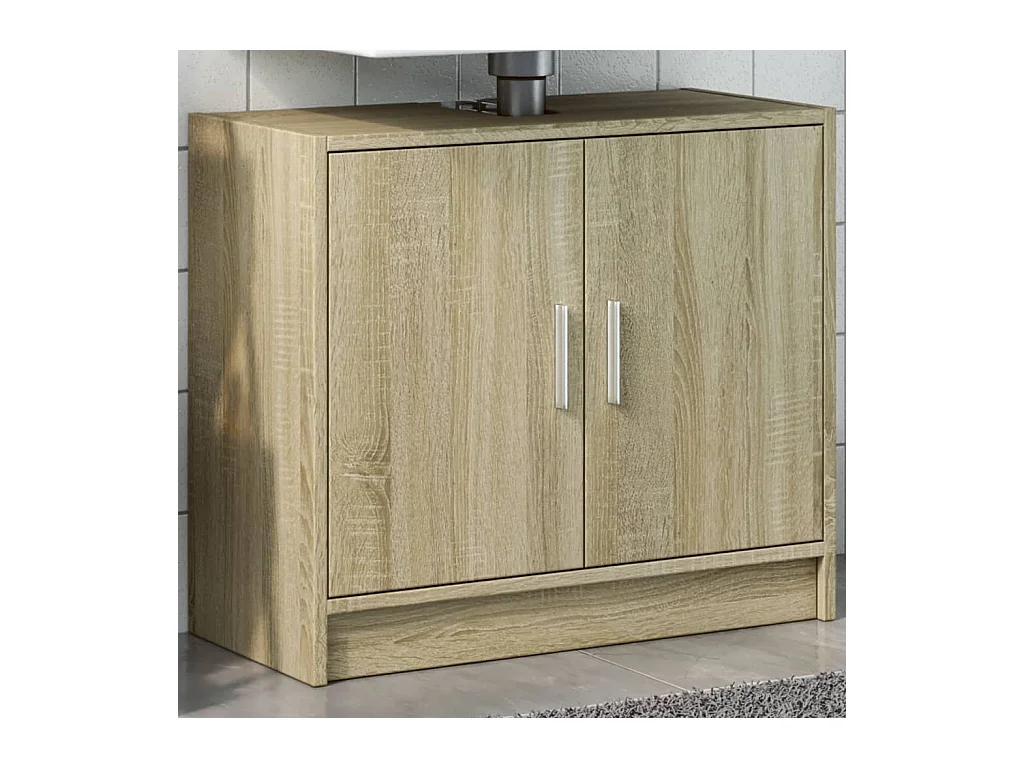 Armario de lavabo madera de ingeniería roble Sonoma 63x29x55 cm