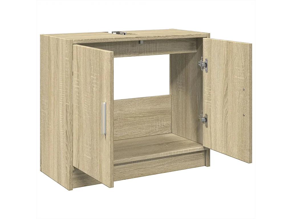 Armario de lavabo madera de ingeniería roble Sonoma 63x29x55 cm