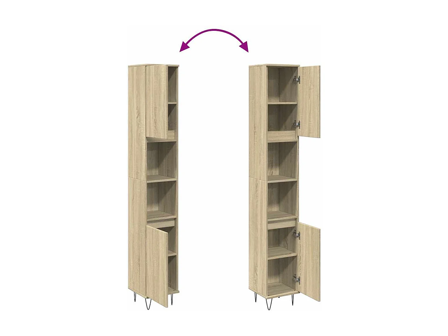 Armoire salle de bain chêne sonoma 30x30x190 cm