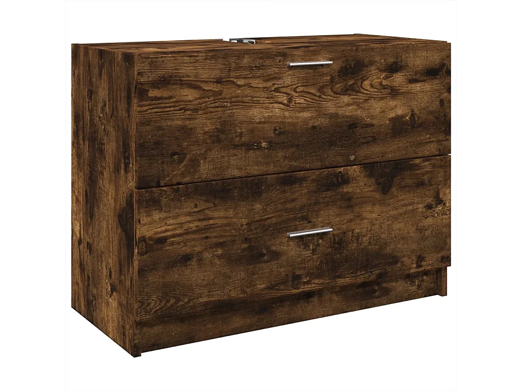 Meuble d'évier chêne fumé 78x37x59 cm bois d'ingénierie