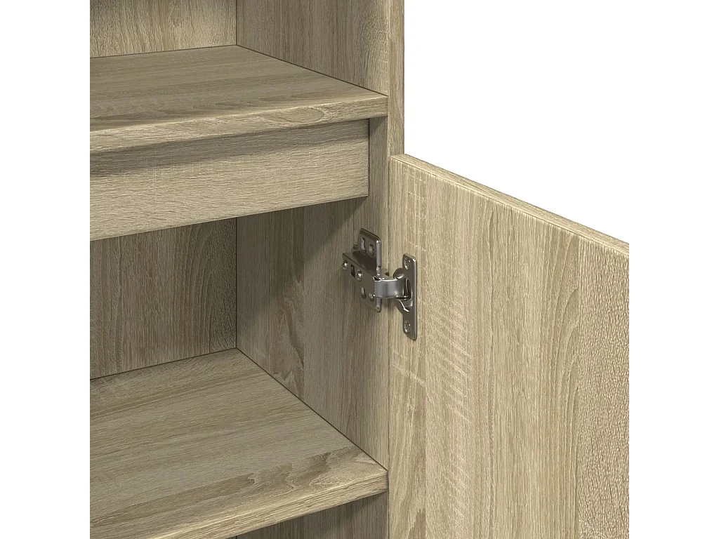 Armario de baño madera contrachapada roble Sonoma 30x30x190 cm