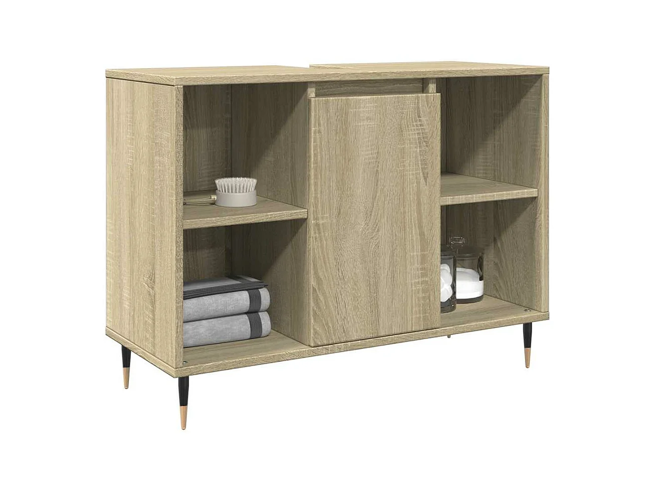 Armoire salle de bain chêne sonoma 80x33x60cm bois d'ingénierie