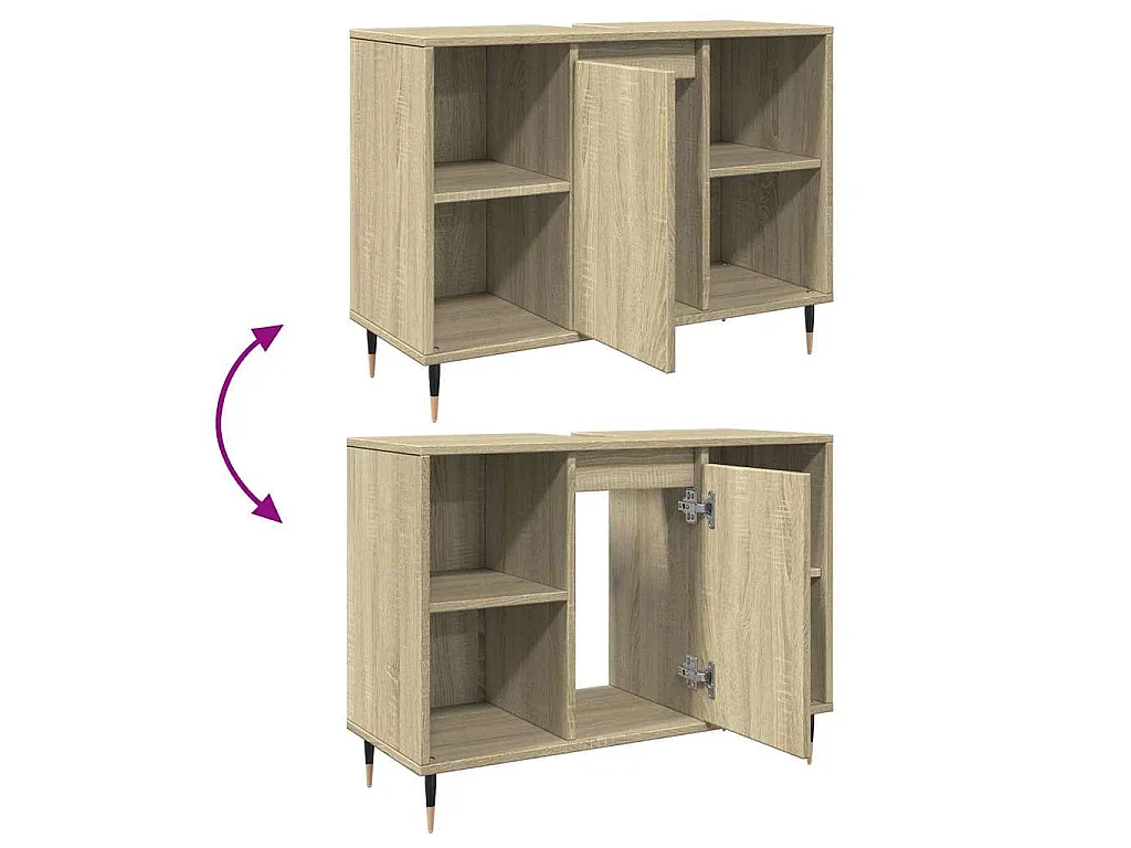 Mueble de baño madera de ingeniería roble Sonoma 80x33x60 cm