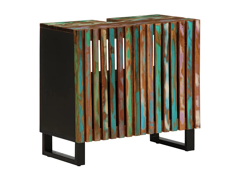 Armario de lavabo para baño madera maciza de acacia 62x34x58 cm