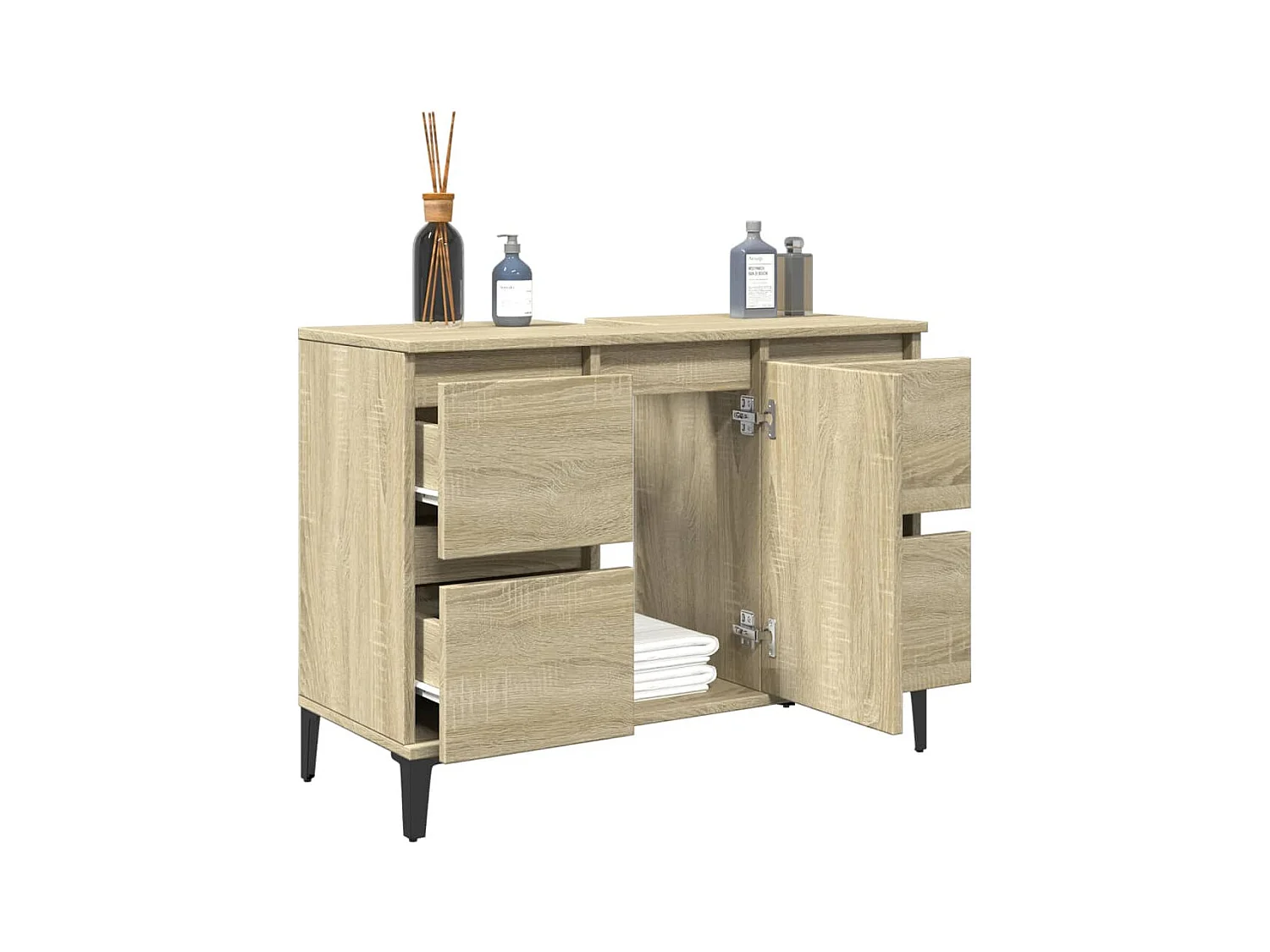 Meuble d'évier chêne sonoma 80x33x60 cm bois d'ingénierie