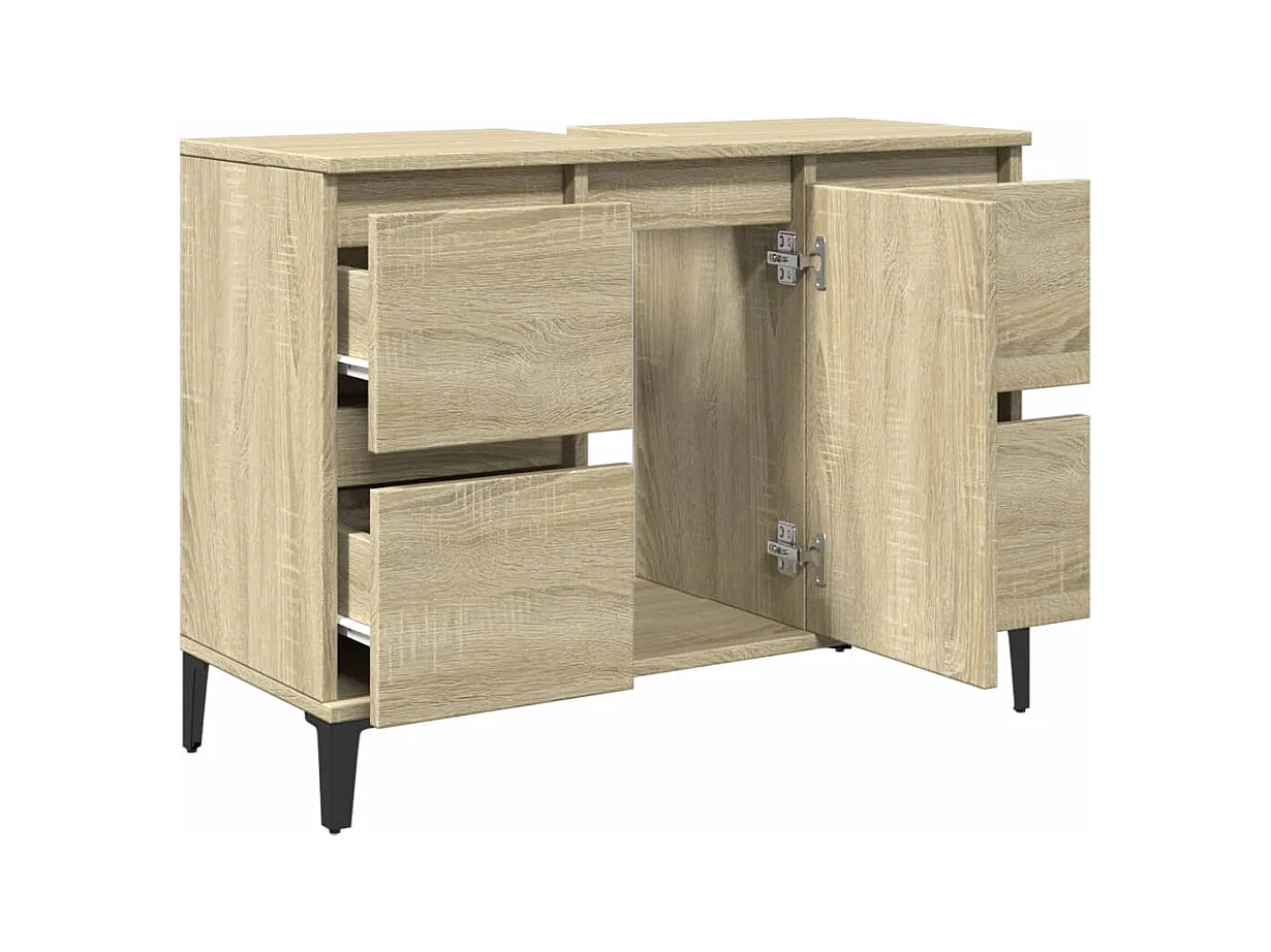 Meuble d'évier chêne sonoma 80x33x60 cm bois d'ingénierie