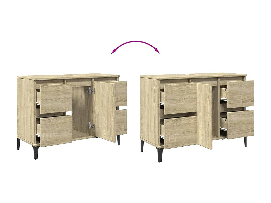 Meuble d'évier chêne sonoma 80x33x60 cm bois d'ingénierie