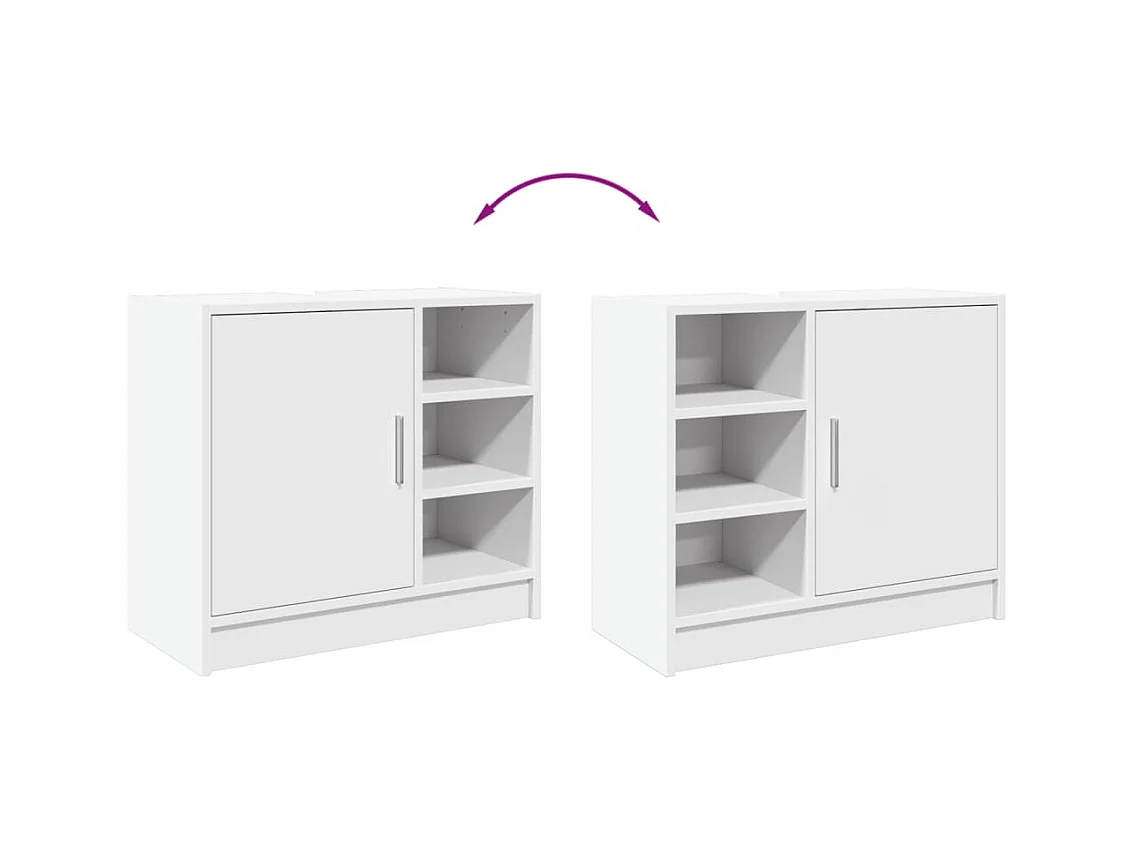 Wastafelkast 63x29x55 cm bewerkt hout wit