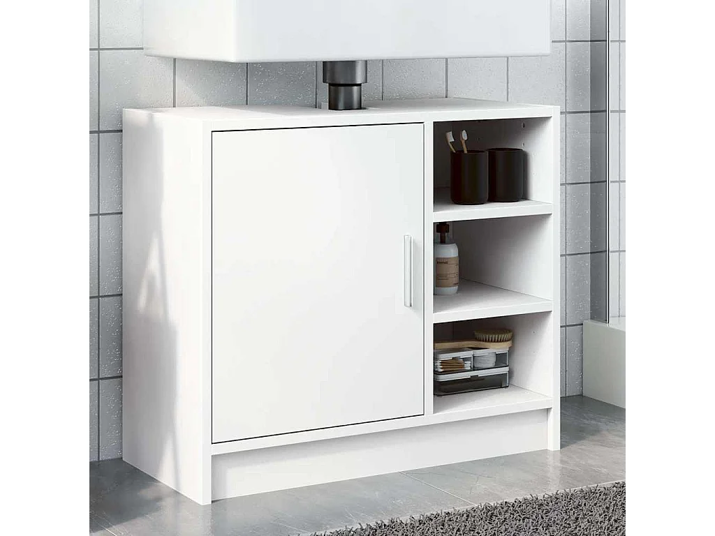 Armoire de lavabo blanc 63x29x55 cm bois d'ingénierie