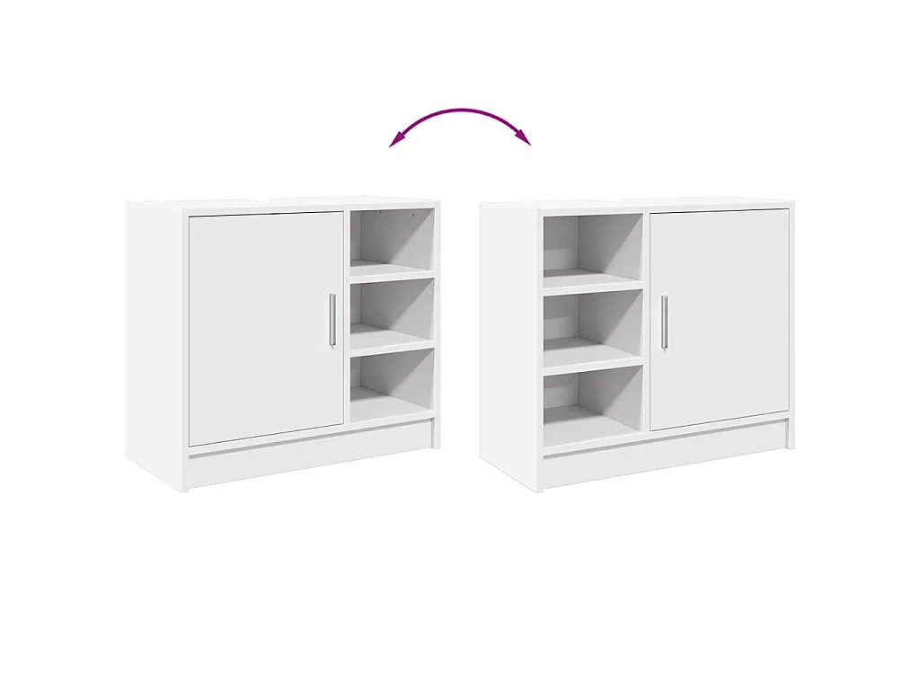 Armoire de lavabo blanc 63x29x55 cm bois d'ingénierie