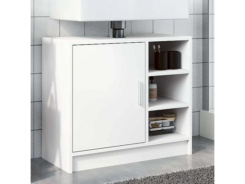 Armoire de lavabo blanc 63x29x55 cm bois d'ingénierie