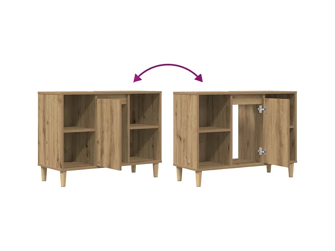 Armoire de salle de bain chêne artisanal bois d'ingénierie