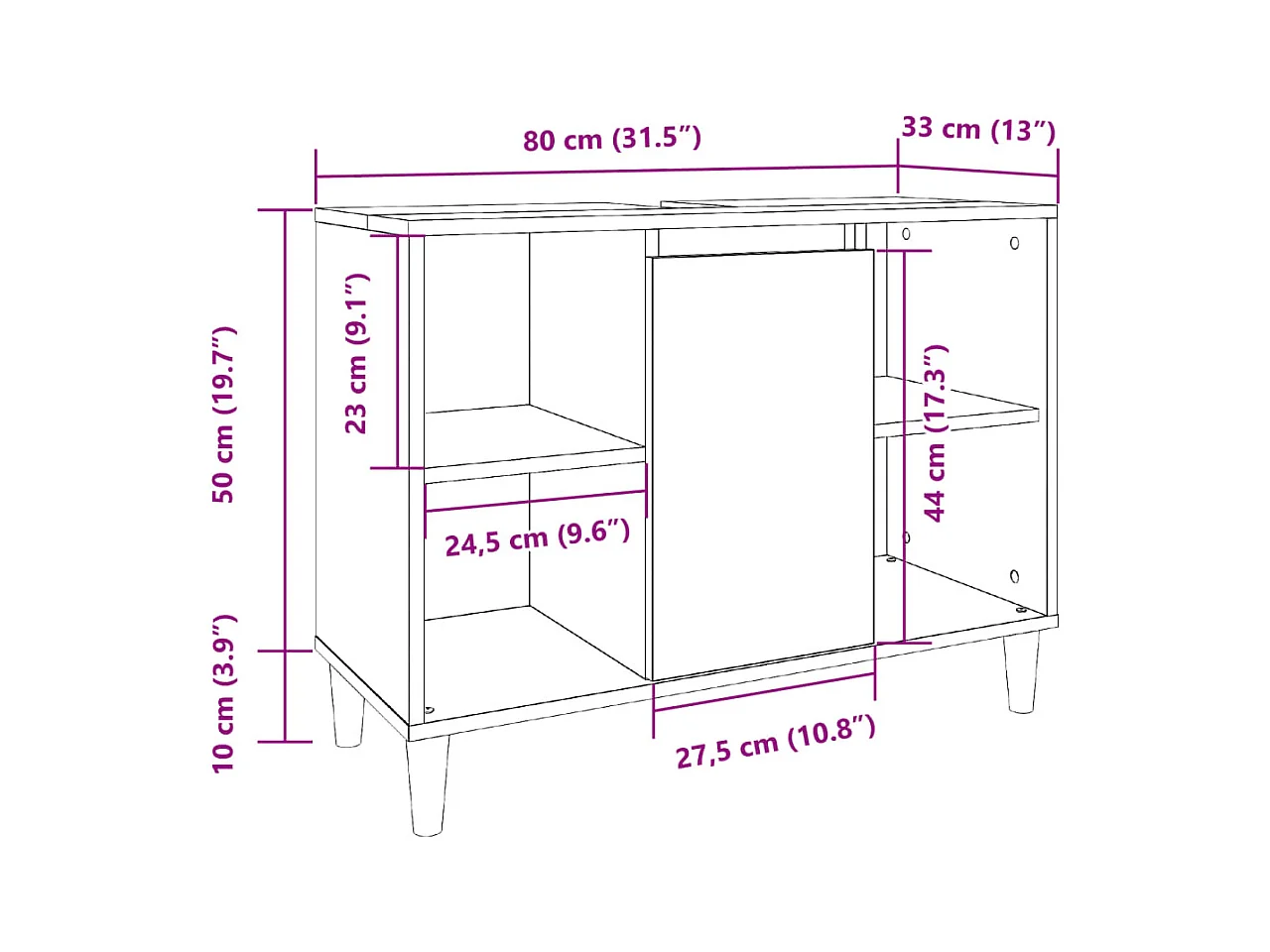 Armoire de salle de bain chêne artisanal bois d'ingénierie