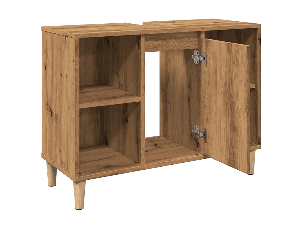 Mobile da Bagno Rovere Artigianale 80x33x60cm Legno Multistrato