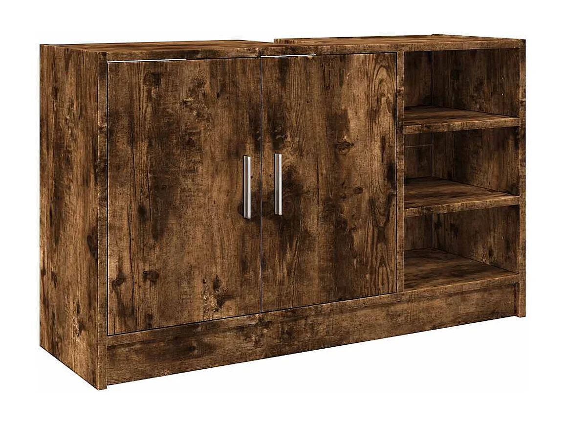 Armoire d'évier chêne fumé 90x29x55 cm bois d'ingénierie