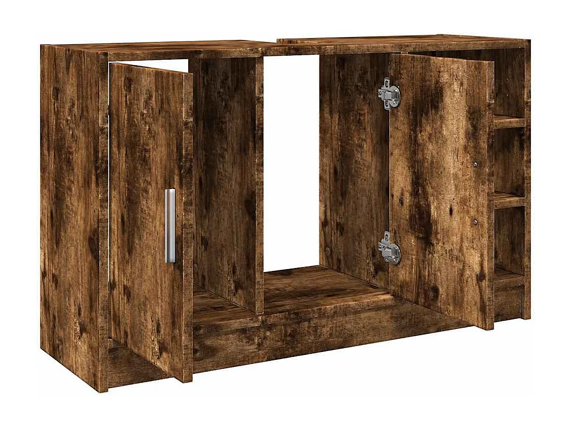 Armoire d'évier chêne fumé 90x29x55 cm bois d'ingénierie