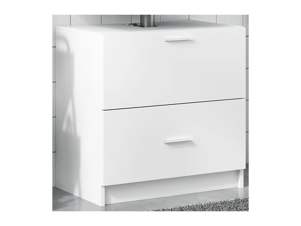 Wastafelkast 59x37x59 cm bewerkt hout wit