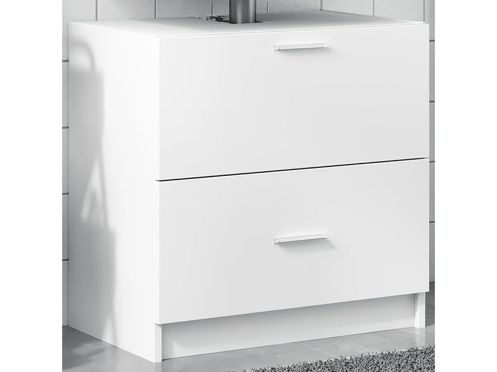Waschbeckenunterschrank Weiß 59x37x59 cm Holzwerkstoff