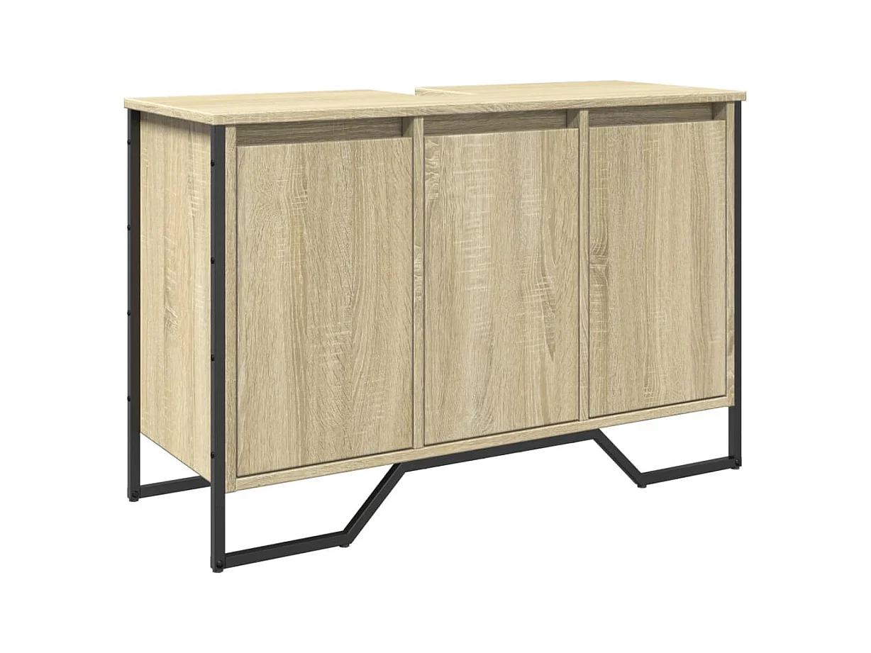 Armoire lavabo de salle de bain chêne sonoma 91x35x60 cm