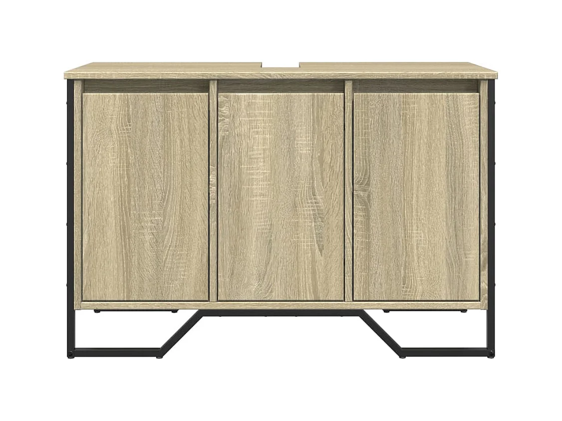 Armoire lavabo de salle de bain chêne sonoma 91x35x60 cm