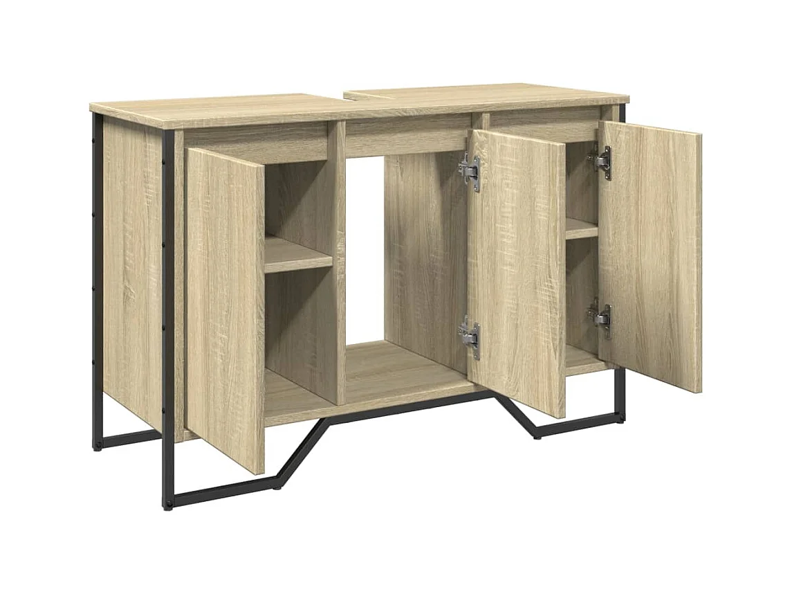 Armoire lavabo de salle de bain chêne sonoma 91x35x60 cm