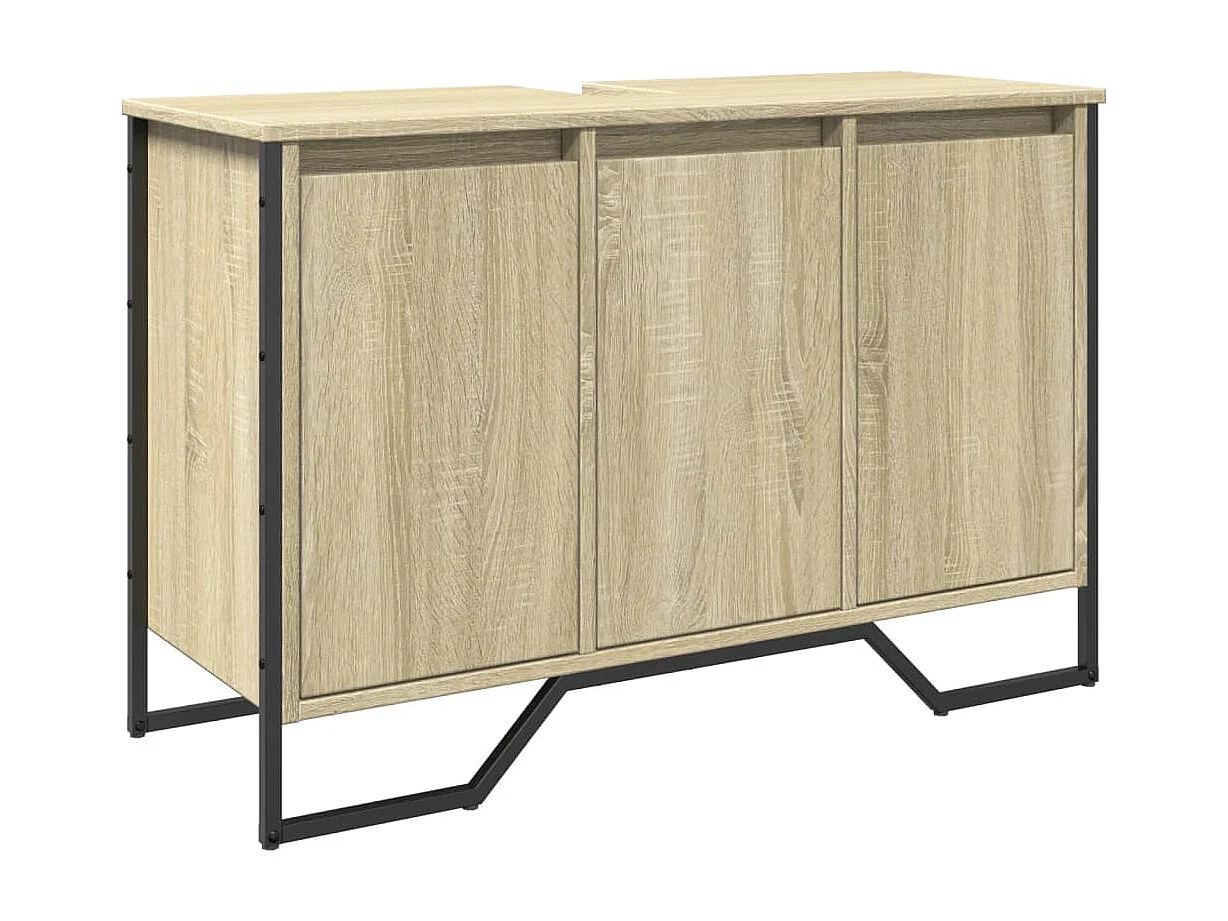 Wastafelkast 91x35x60 cm bewerkt hout sonoma eikenkleurig