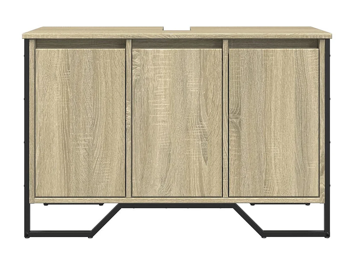 Wastafelkast 91x35x60 cm bewerkt hout sonoma eikenkleurig