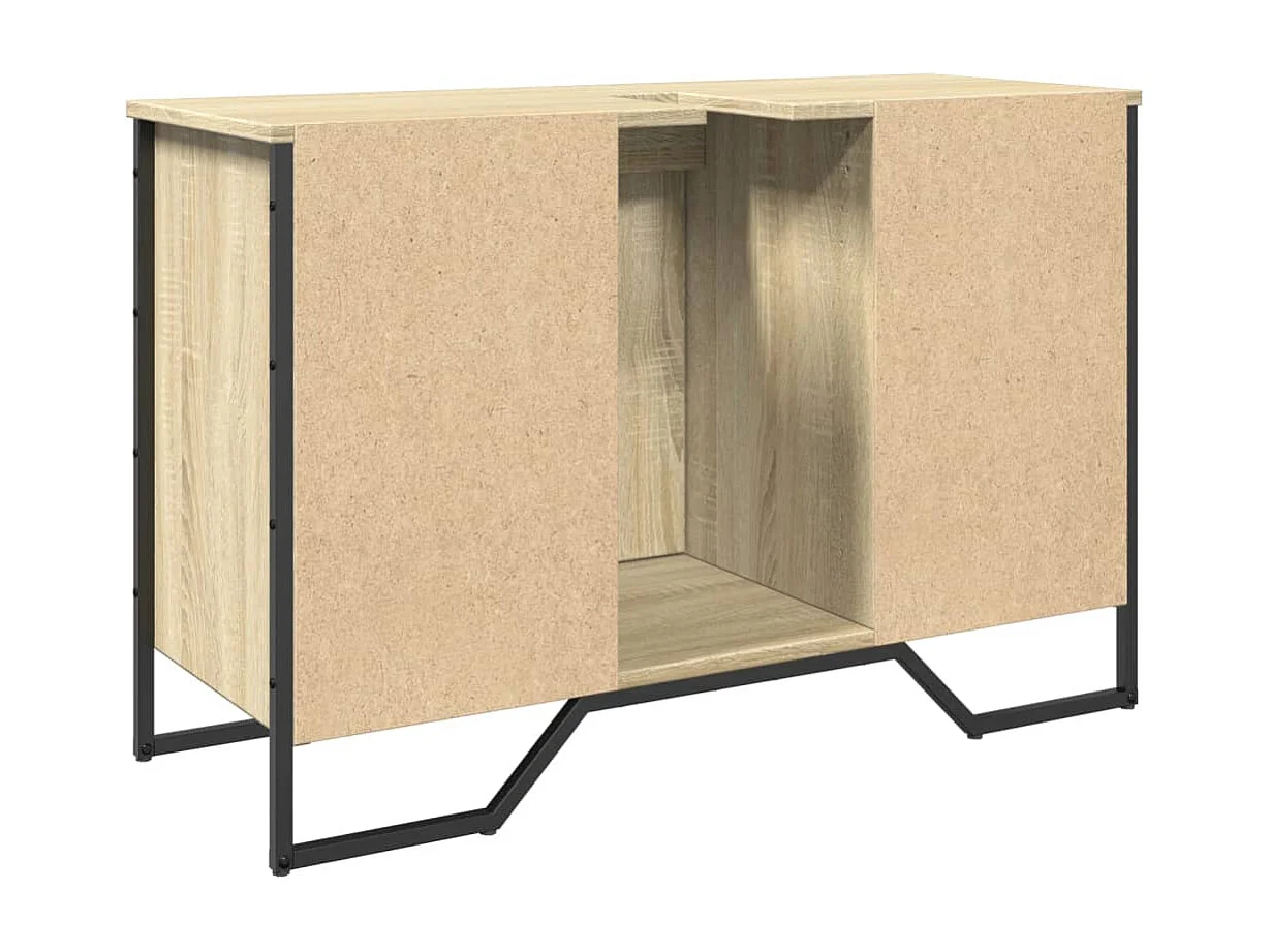 Wastafelkast 91x35x60 cm bewerkt hout sonoma eikenkleurig