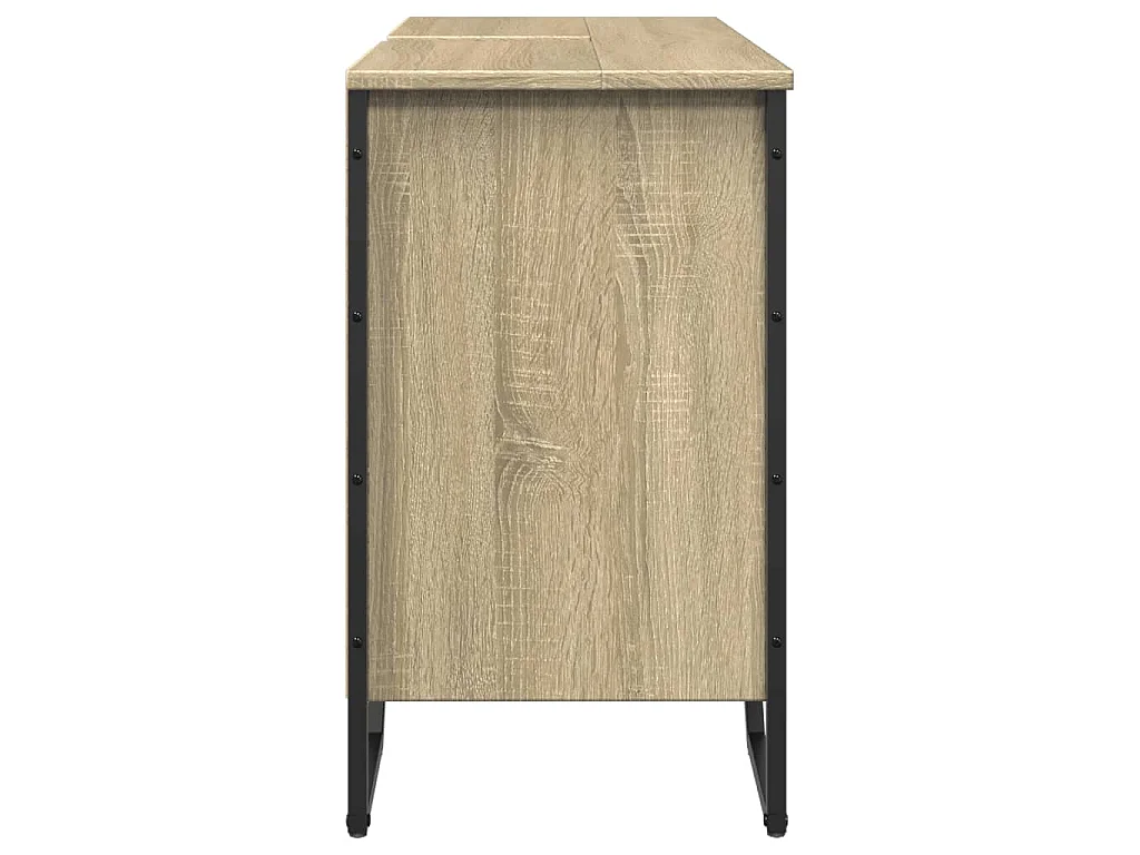 Armoire lavabo de salle de bain chêne sonoma 91x35x60 cm
