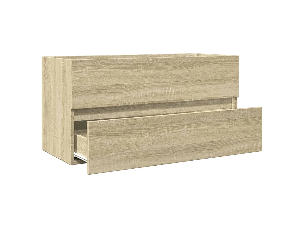Armario lavabo madera contrachapada roble Sonoma 90x38,5x45 cm