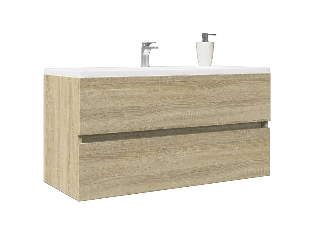 Armario lavabo madera contrachapada roble Sonoma 90x38,5x45 cm