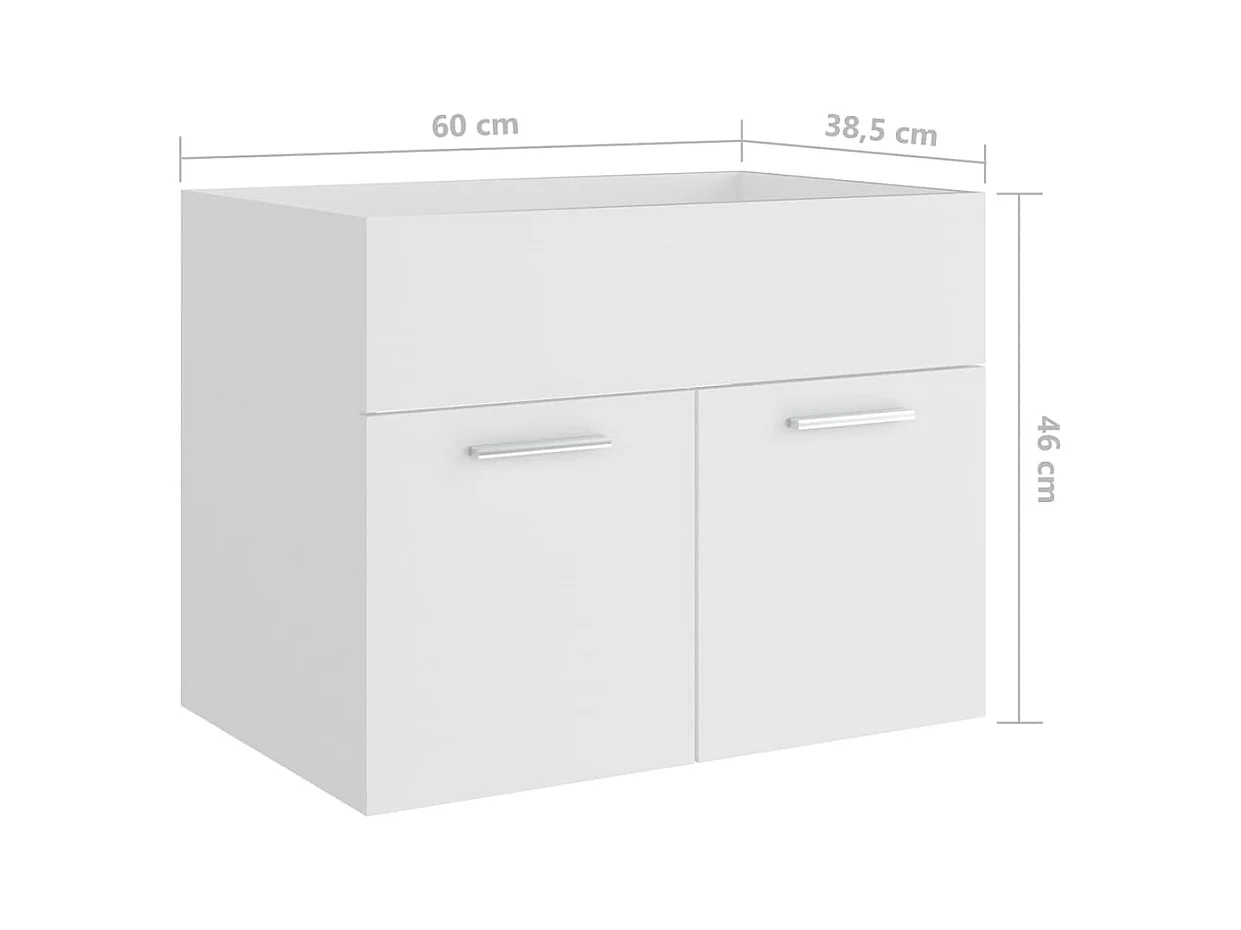 Armoire d'évier avec lavabo intégré Blanc Aggloméré