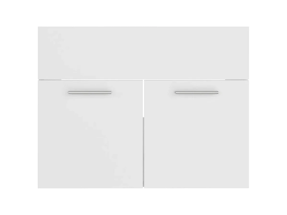 Armoire d'évier avec lavabo intégré Blanc Aggloméré