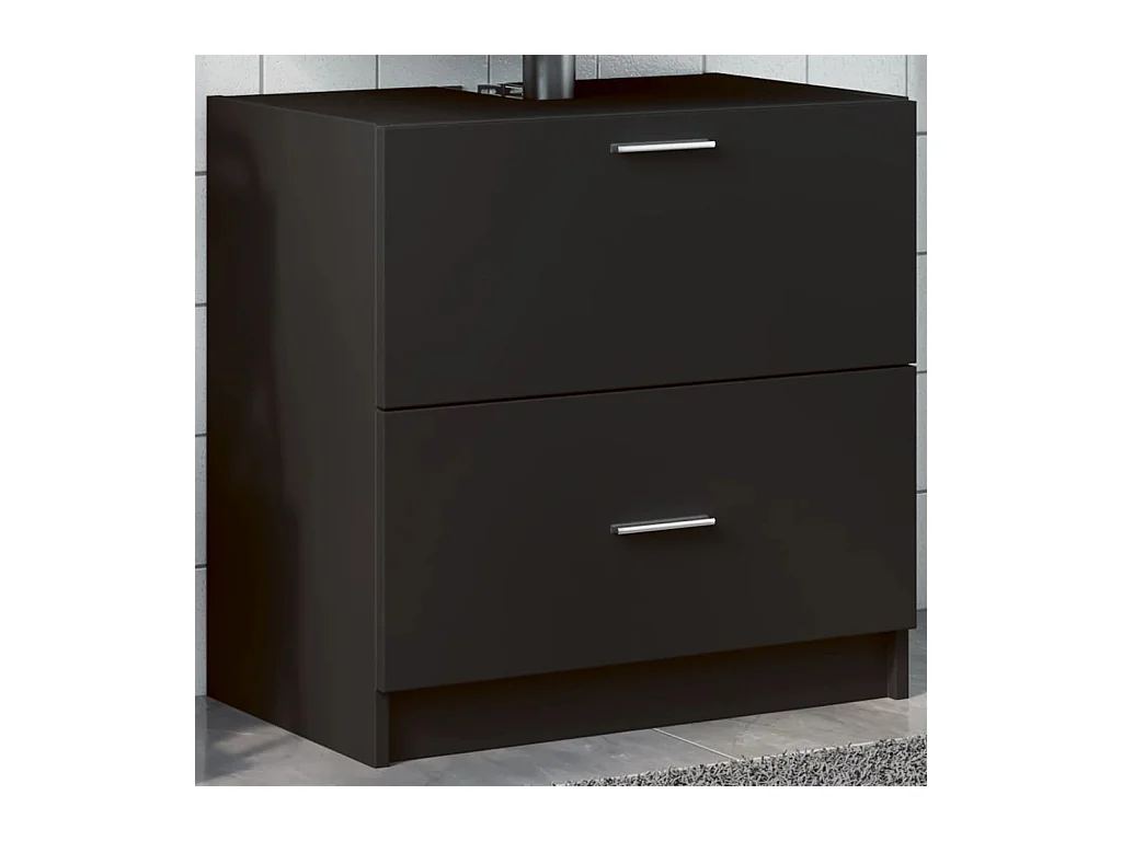 Armoire d'évier noir 59x37x59 cm bois d'ingénierie