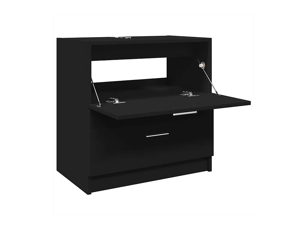 Armoire d'évier noir 59x37x59 cm bois d'ingénierie