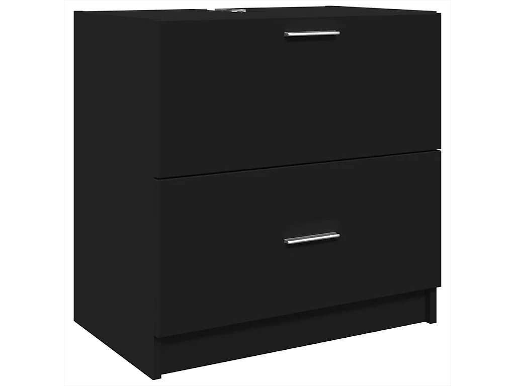 Armoire d'évier noir 59x37x59 cm bois d'ingénierie