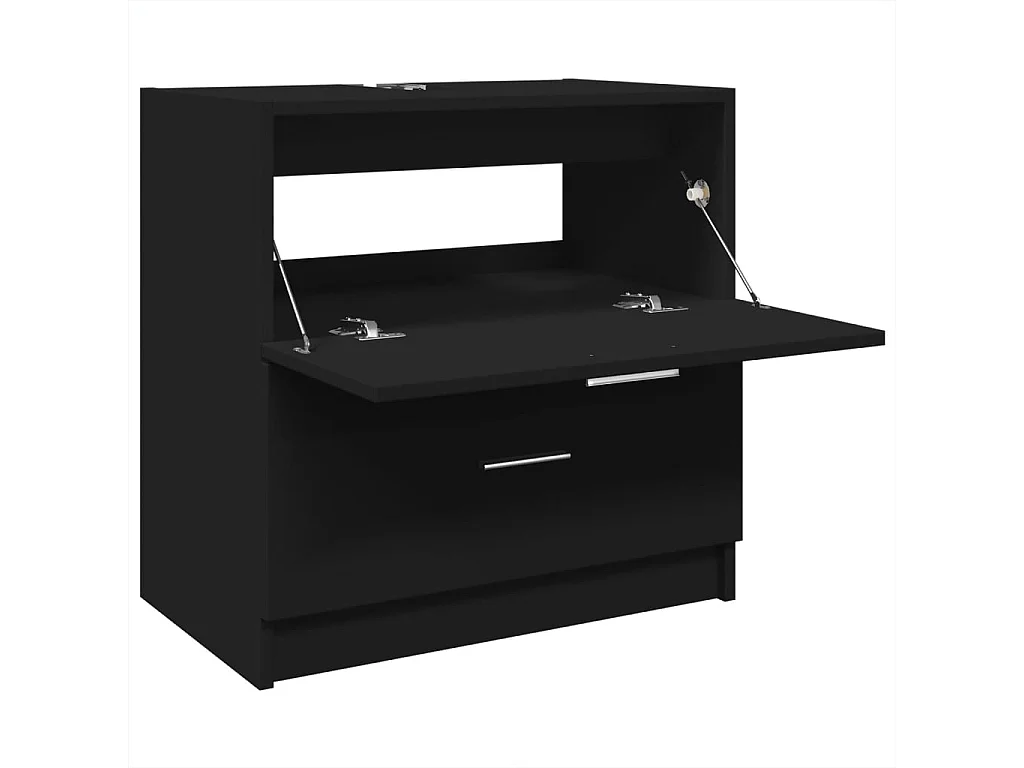 Armoire d'évier noir 59x37x59 cm bois d'ingénierie