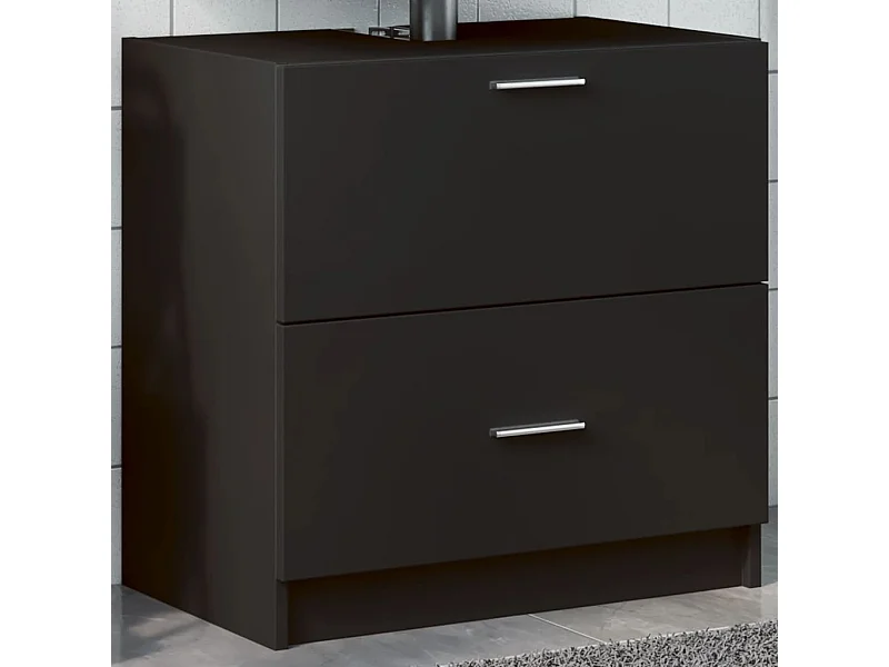 Armoire d'évier noir 59x37x59 cm bois d'ingénierie