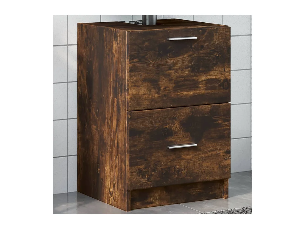 Meuble d'évier chêne fumé 40x37x59 cm bois d'ingénierie