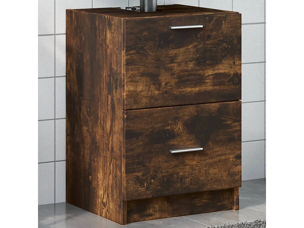 Meuble d'évier chêne fumé 40x37x59 cm bois d'ingénierie