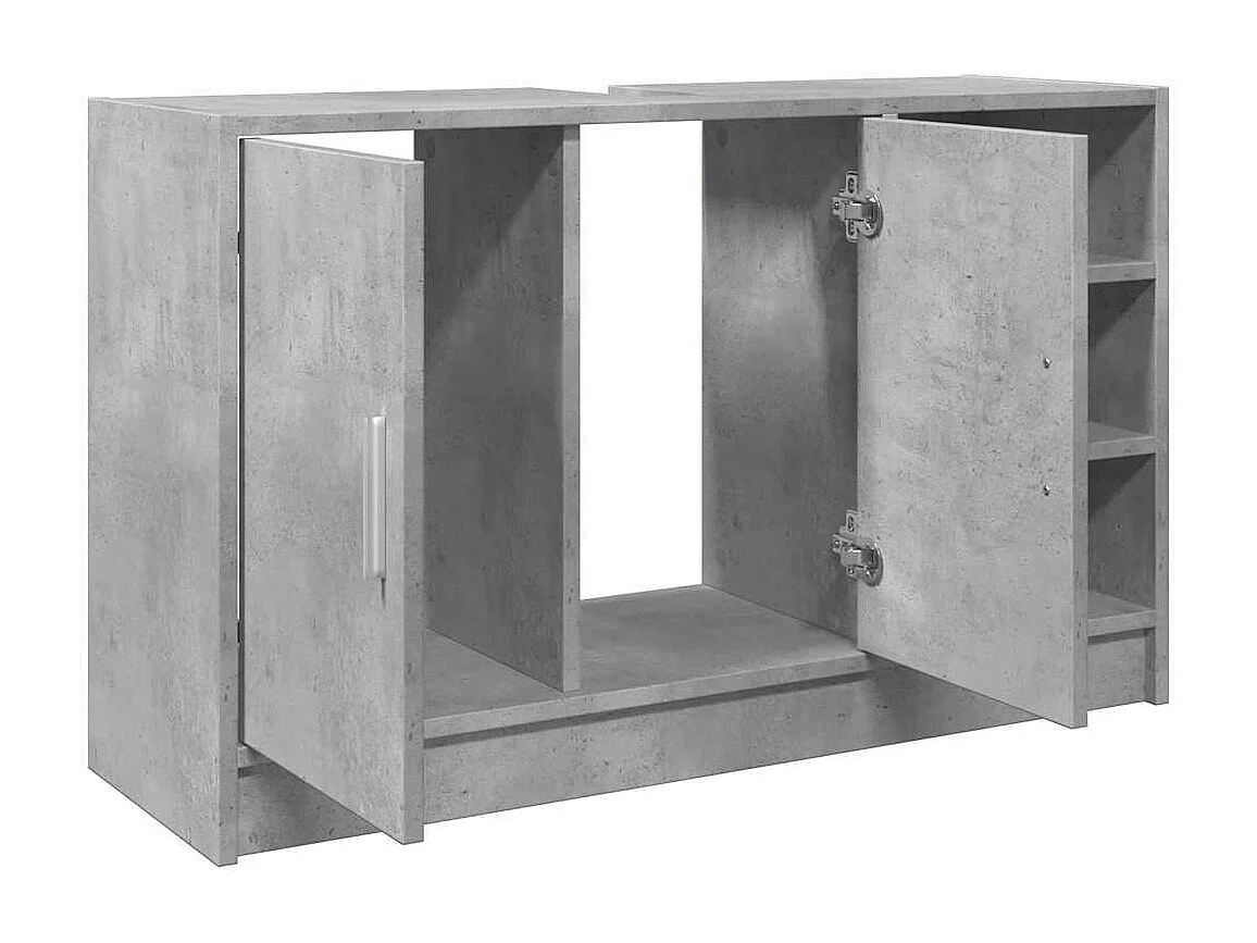 Armoire d'évier gris béton 90x29x55 cm bois d'ingénierie