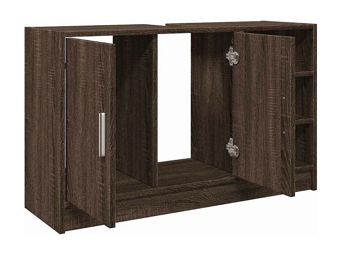 Wastafelkast 90x29x55 cm bewerkt hout bruin eikenkleurig