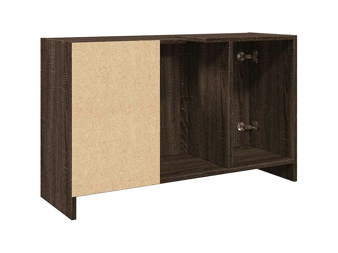 Wastafelkast 90x29x55 cm bewerkt hout bruin eikenkleurig